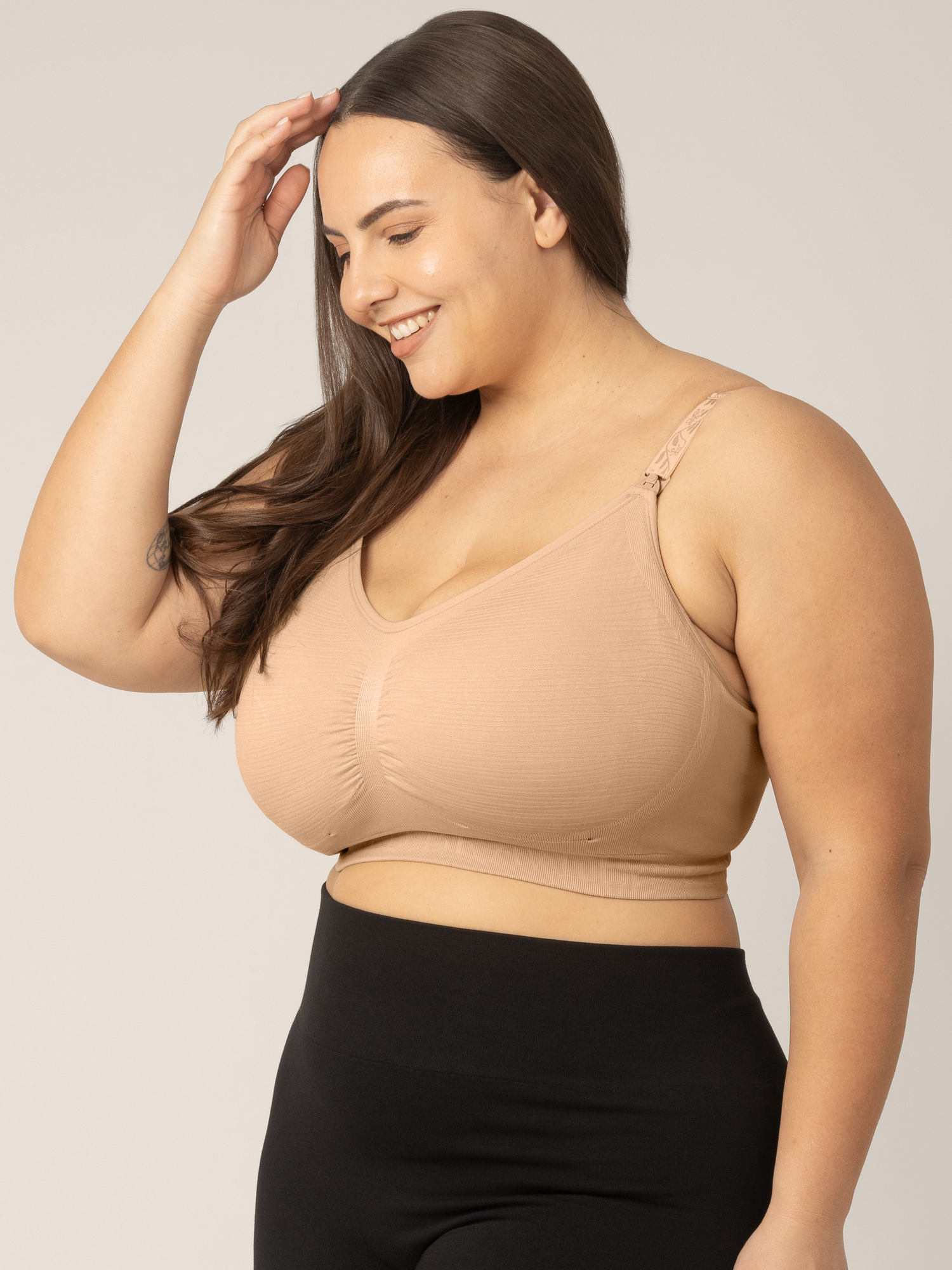 Sublime® Hands-Free Pumping & Nursing Bra | Beige | Milk & Baby