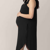 Ruffle Strap Labor & Delivery Gown | Black | Milk & Baby