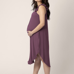 Ruffle Strap Labor & Delivery Gown | Burgundy Plum | Milk & Baby