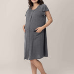 Universal Labor & Delivery Gown | Grey Heather | Milk & Baby