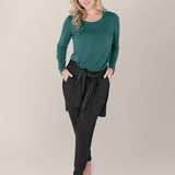 Bamboo Maternity & Nursing Long Sleeve T-shirt | Evergreen | Milk & Baby