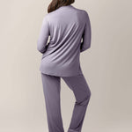 Clea Bamboo Long Sleeve Pajama Set | Granite | Milk & Baby