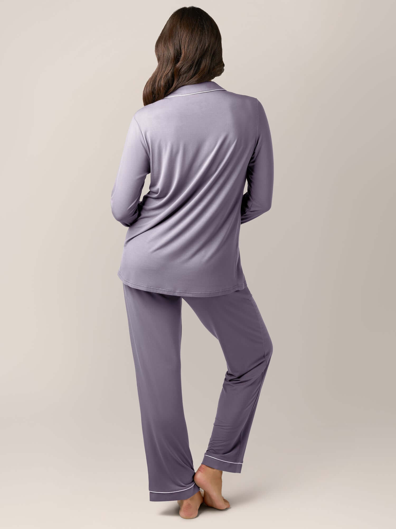 Clea Bamboo Long Sleeve Pajama Set | Granite | Milk & Baby
