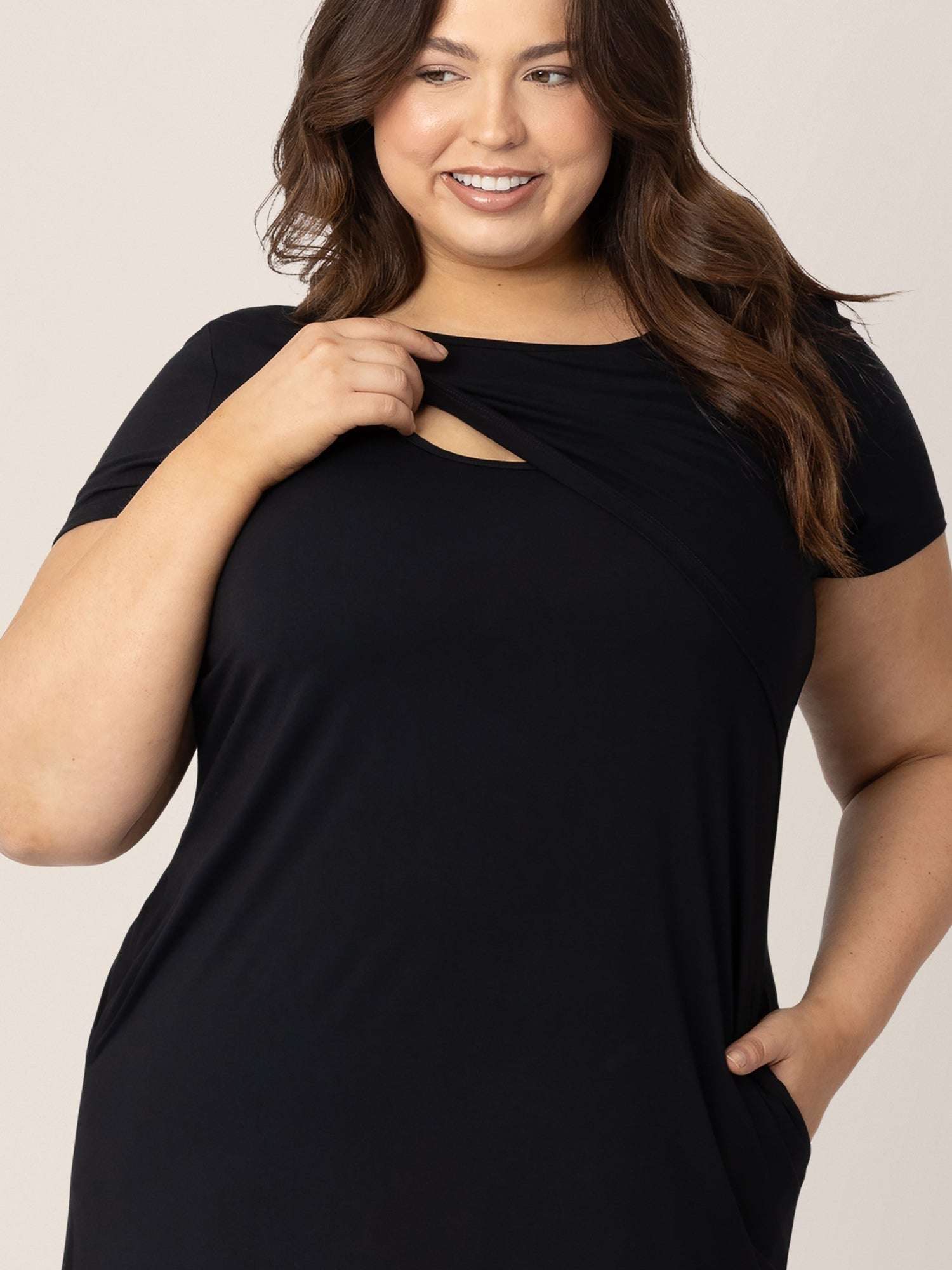 Eleanora Bamboo Maternity & Nursing Dress | Black | Milk & Baby