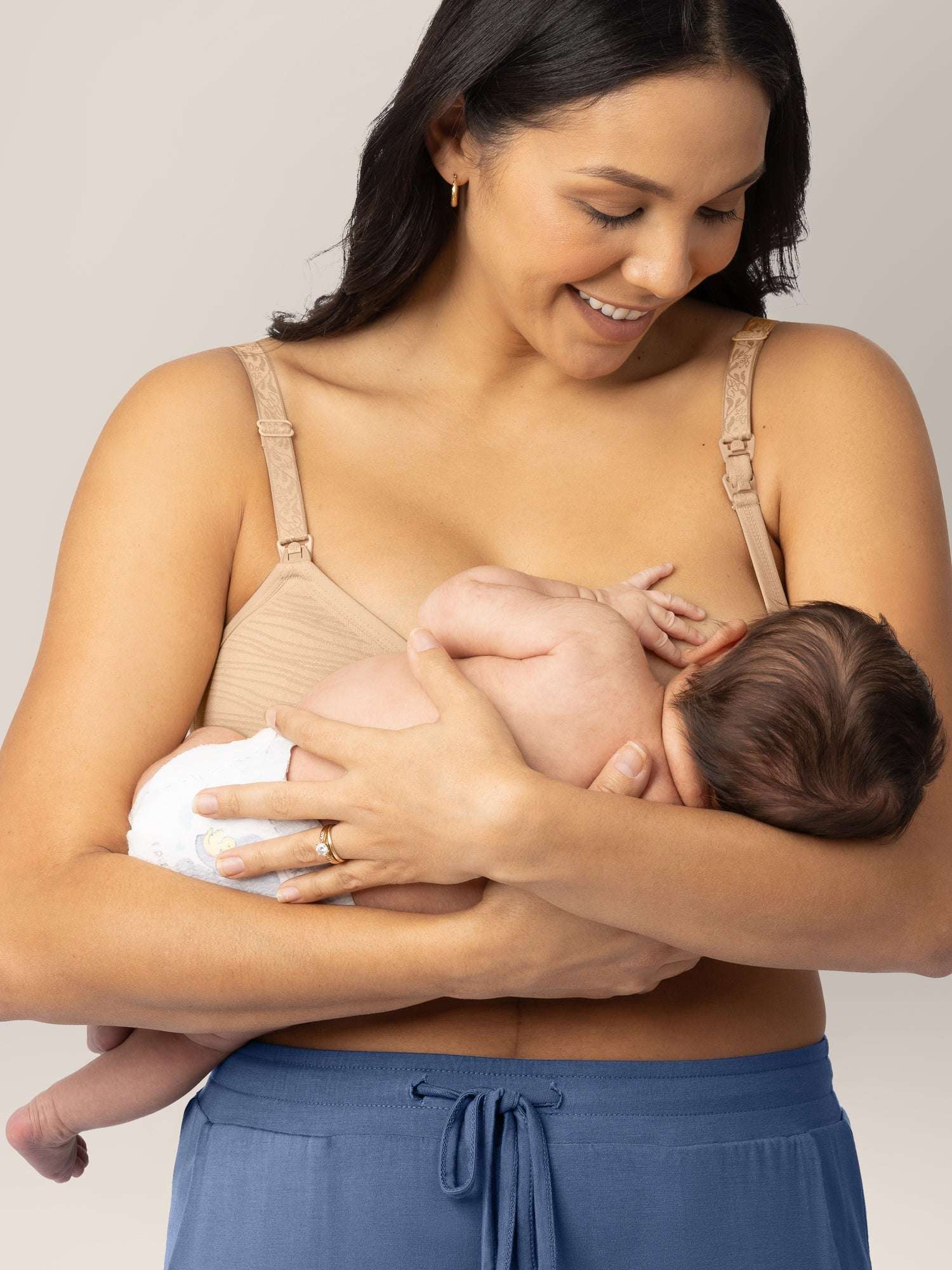 Sublime® Hands-Free Pumping & Nursing Bra | Beige | Milk & Baby