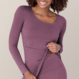 Jane Nursing Pajama Set | Burgundy Plum | Milk & Baby