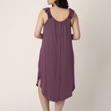 Ruffle Strap Labor & Delivery Gown | Burgundy Plum | Milk & Baby