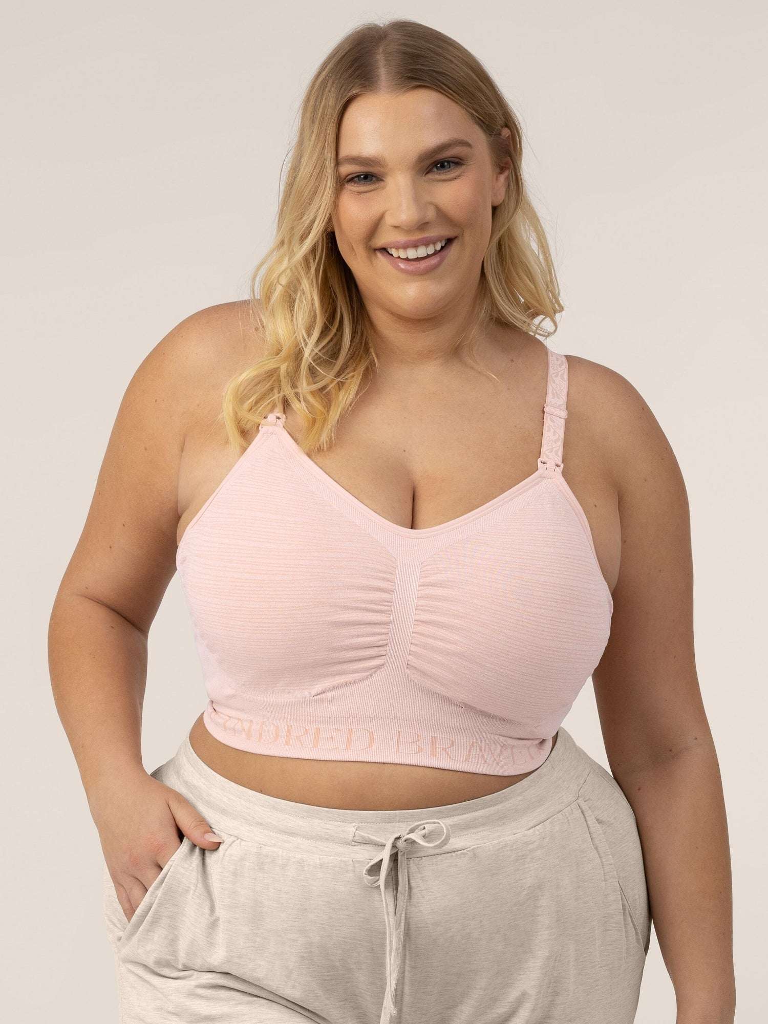Sublime® Hands-Free Pumping & Nursing Bra | Pink Heather | Milk & Baby