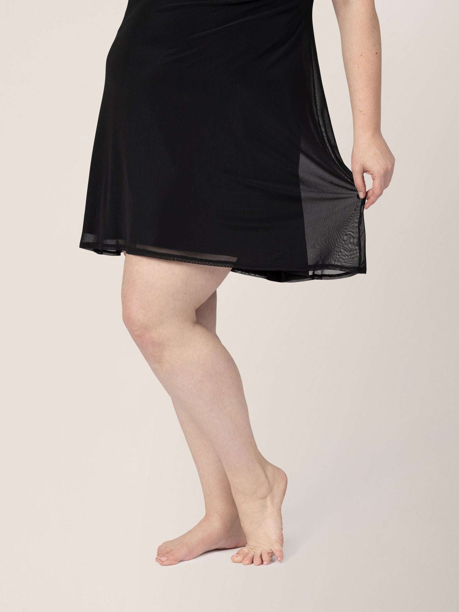 Aurora Mesh Nursing Nightgown | Black | Milk & Baby