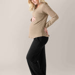 Bamboo Maternity & Nursing Long Sleeve T-shirt | Wheat Milk & Baby