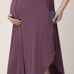 Ruffle Strap Labor & Delivery Gown | Burgundy Plum | Milk & Baby