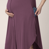 Ruffle Strap Labor & Delivery Gown | Burgundy Plum | Milk & Baby
