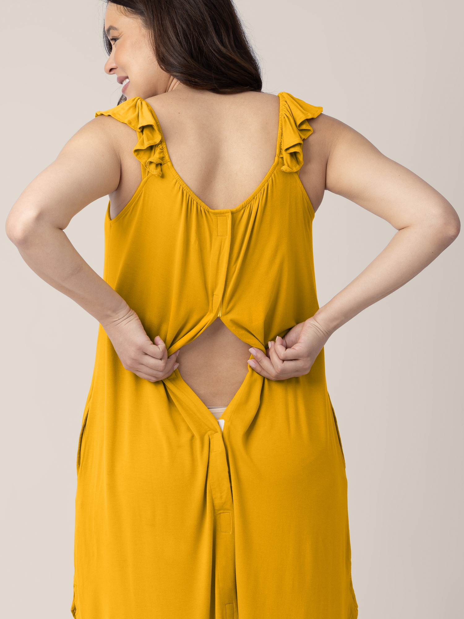 Ruffle Strap Labor & Delivery Gown | Honey | Milk & Baby