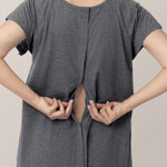 Universal Labor & Delivery Gown | Grey Heather | Milk & Baby