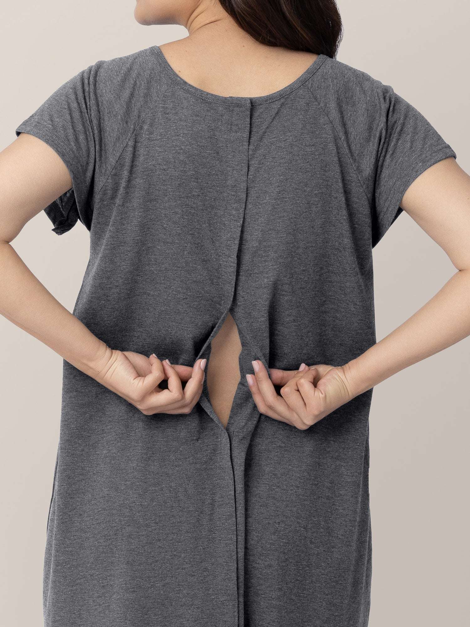 Universal Labor & Delivery Gown | Grey Heather | Milk & Baby