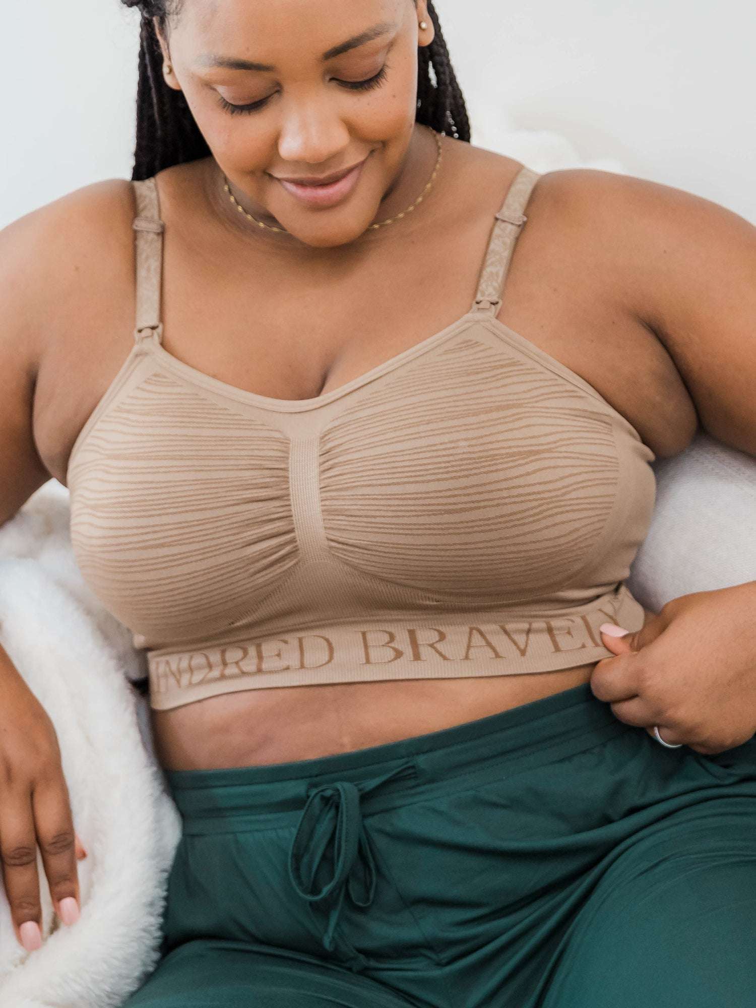Sublime® Hands-Free Pumping & Nursing Bra | Latte | Milk & Baby