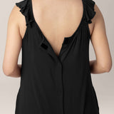 Ruffle Strap Labor & Delivery Gown | Black | Milk & Baby