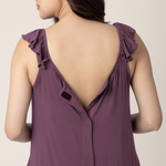 Ruffle Strap Labor & Delivery Gown | Burgundy Plum | Milk & Baby
