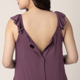 Ruffle Strap Labor & Delivery Gown | Burgundy Plum | Milk & Baby