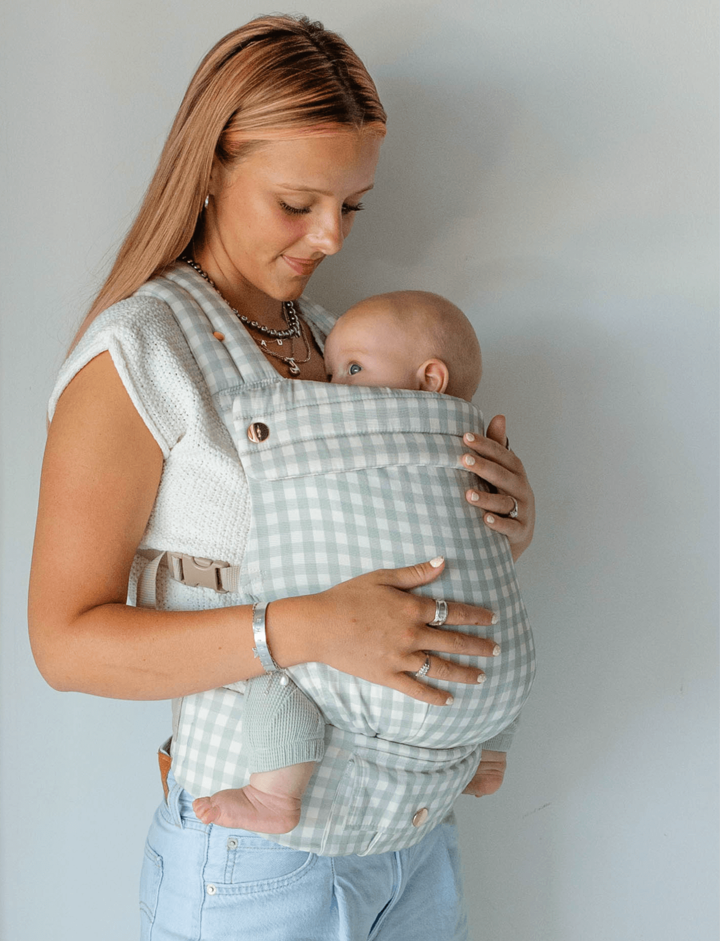 Monroe x Coco Gingham | Cotton Baby Carrier (7-35 lbs) | Milk & Baby