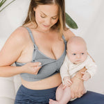 Sublime® Hands-Free Pumping & Nursing Bra | Grey | Milk & Baby