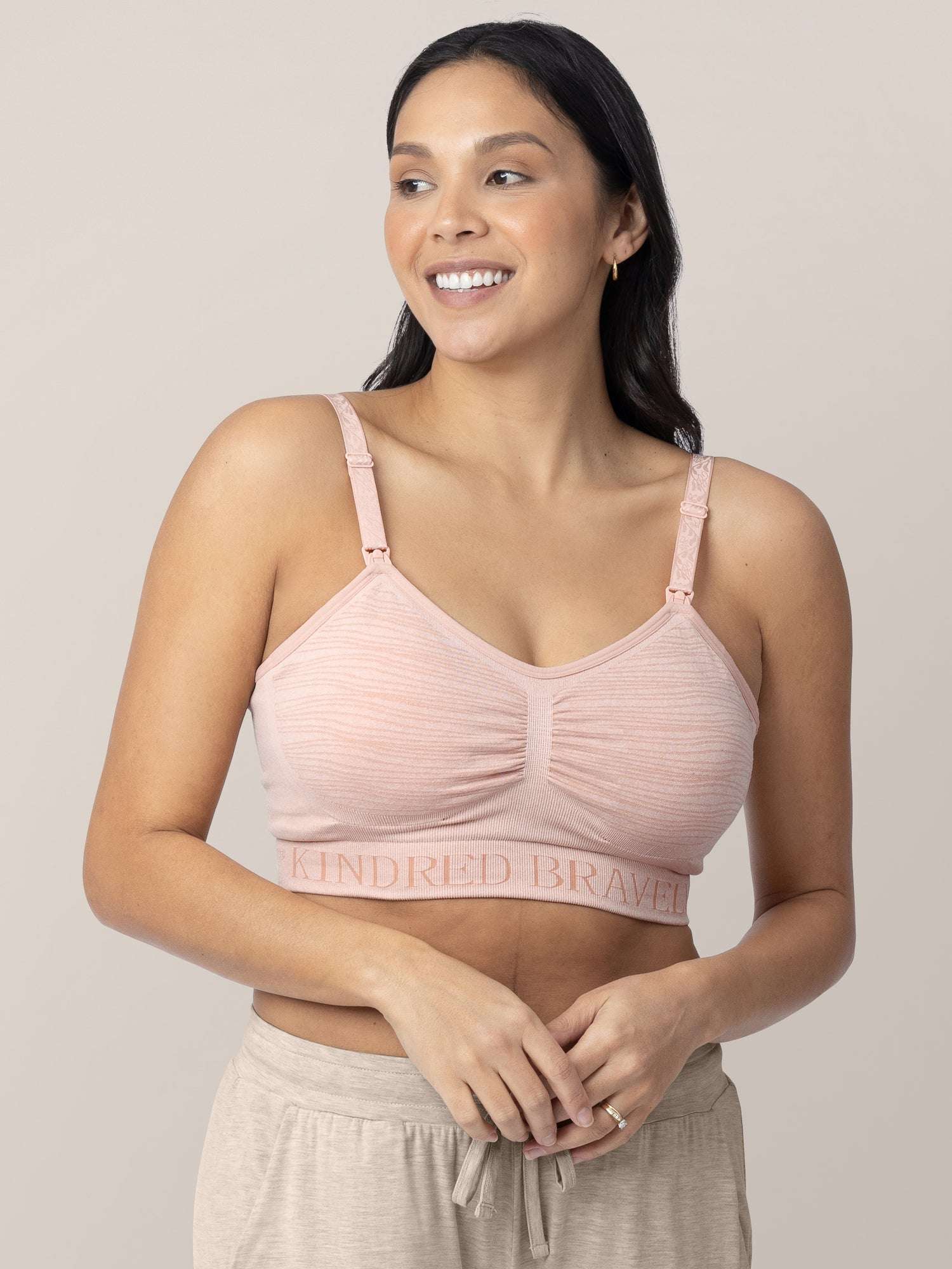 Sublime® Hands-Free Pumping & Nursing Bra | Pink Heather | Milk & Baby