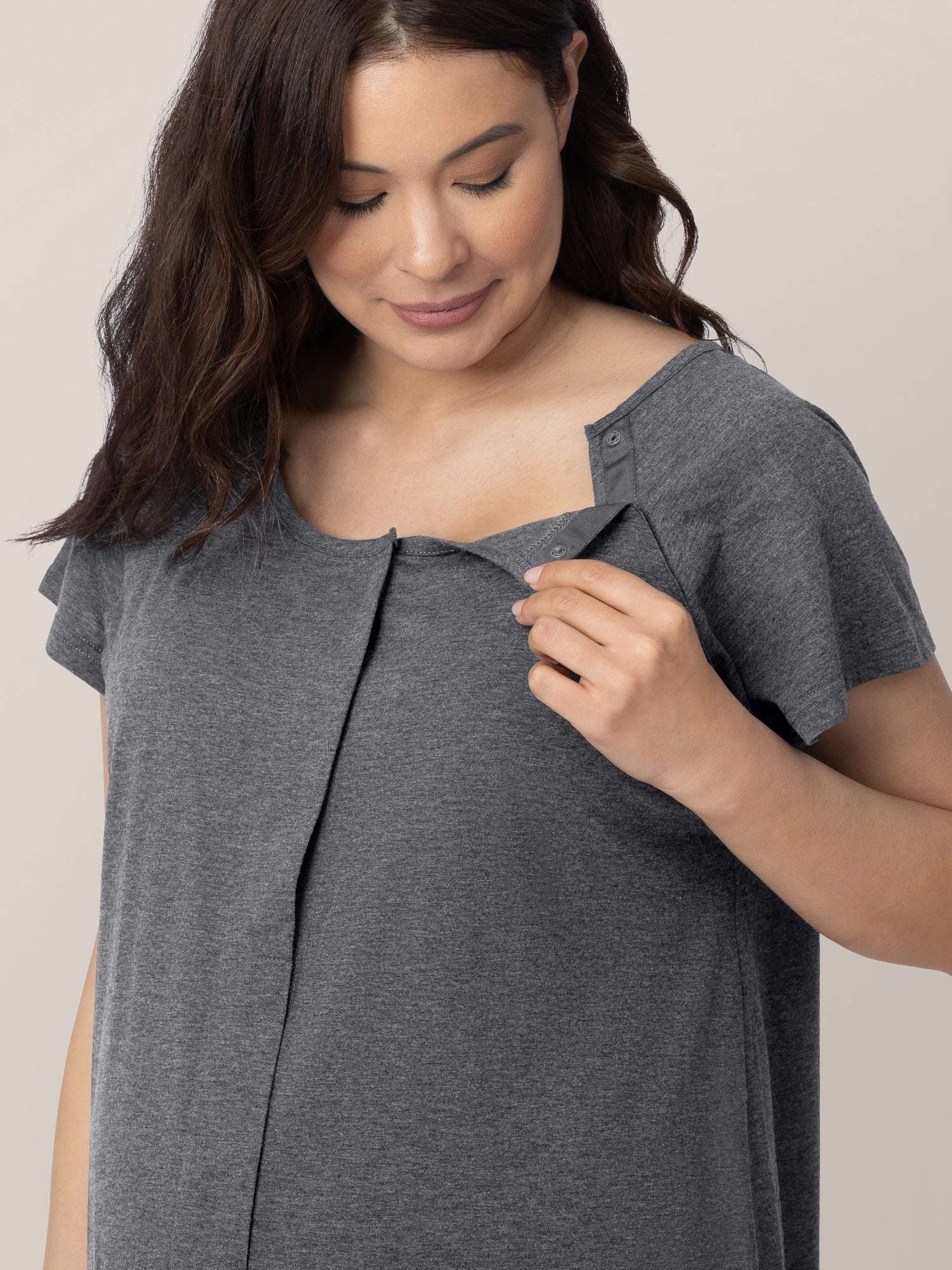 Universal Labor & Delivery Gown | Grey Heather | Milk & Baby