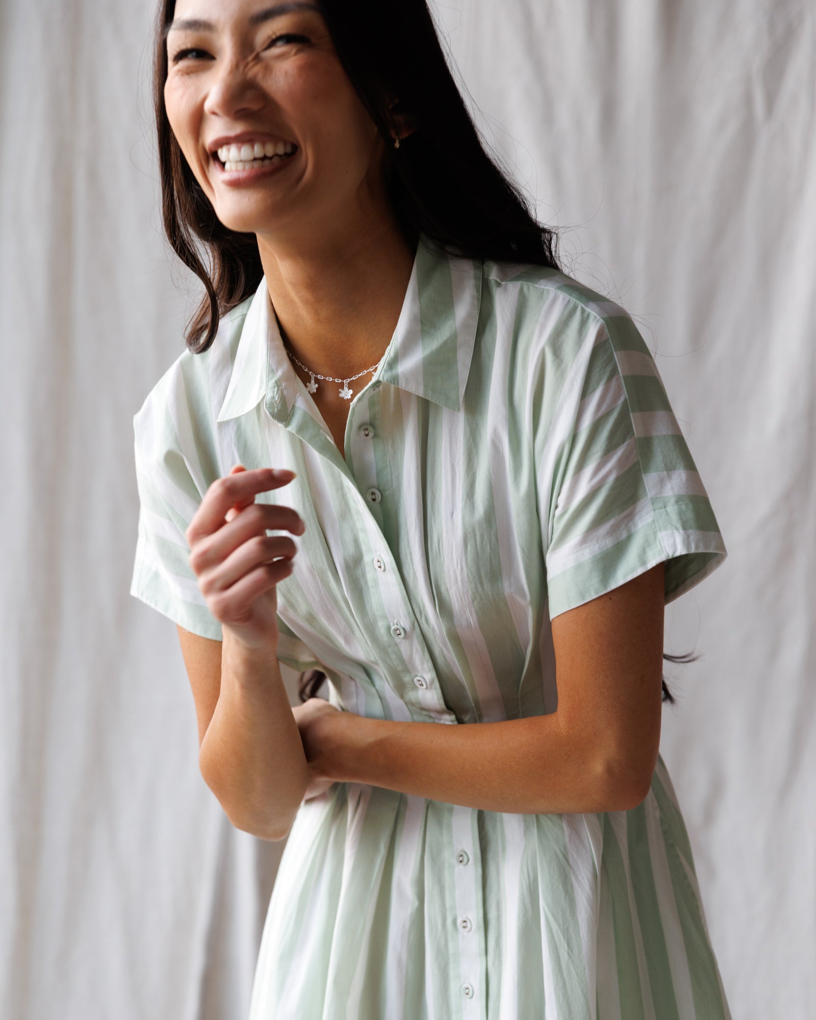 Pleated Shirtdress | Milk & Baby