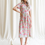 Pleated Shirtdress Bright Bouquet
