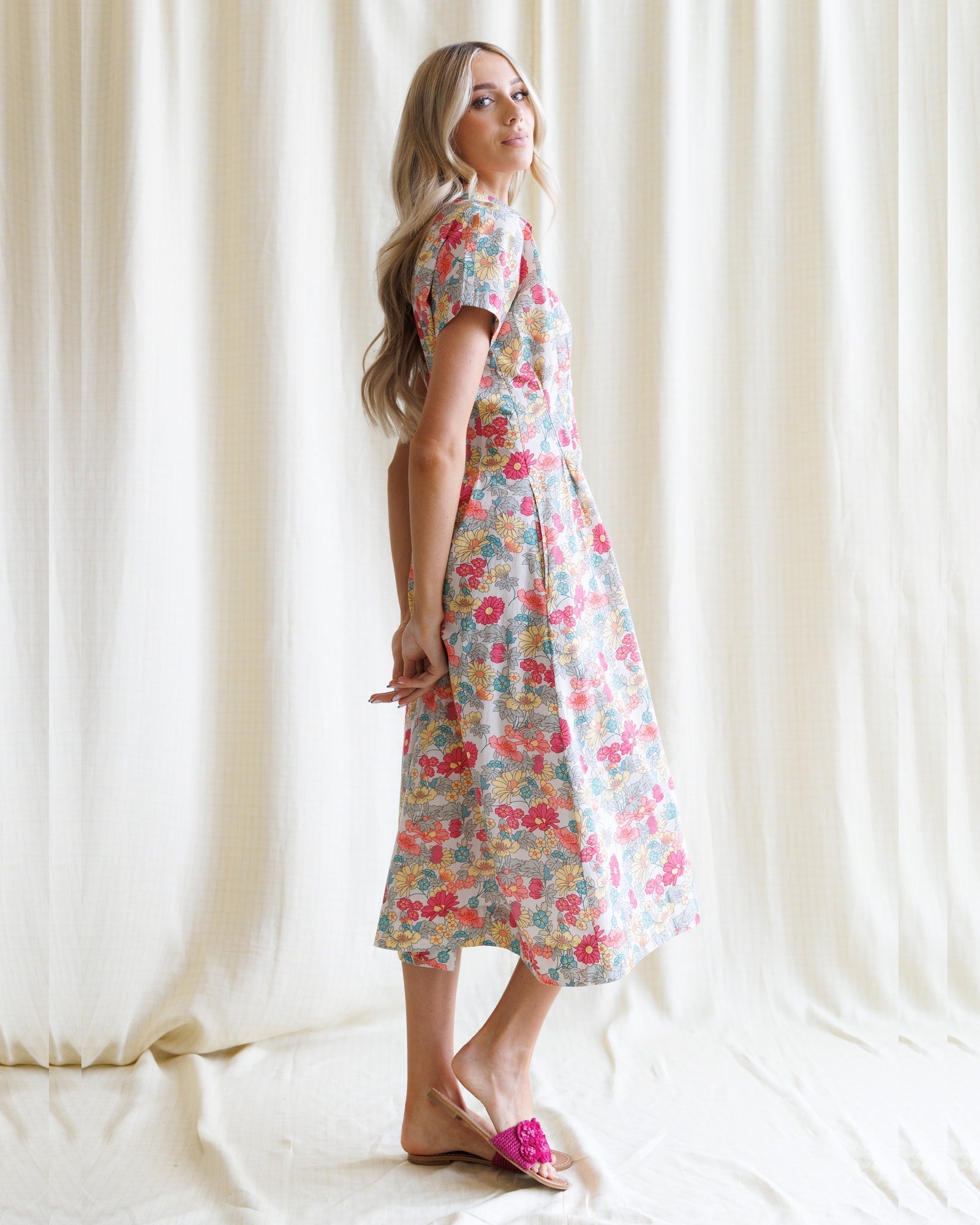 Pleated Shirtdress Bright Bouquet side