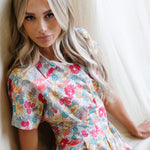 Pleated Shirtdress Bright Bouquet front