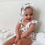 Pooh | Cross-Back Ruffle Romper | Milk & Baby