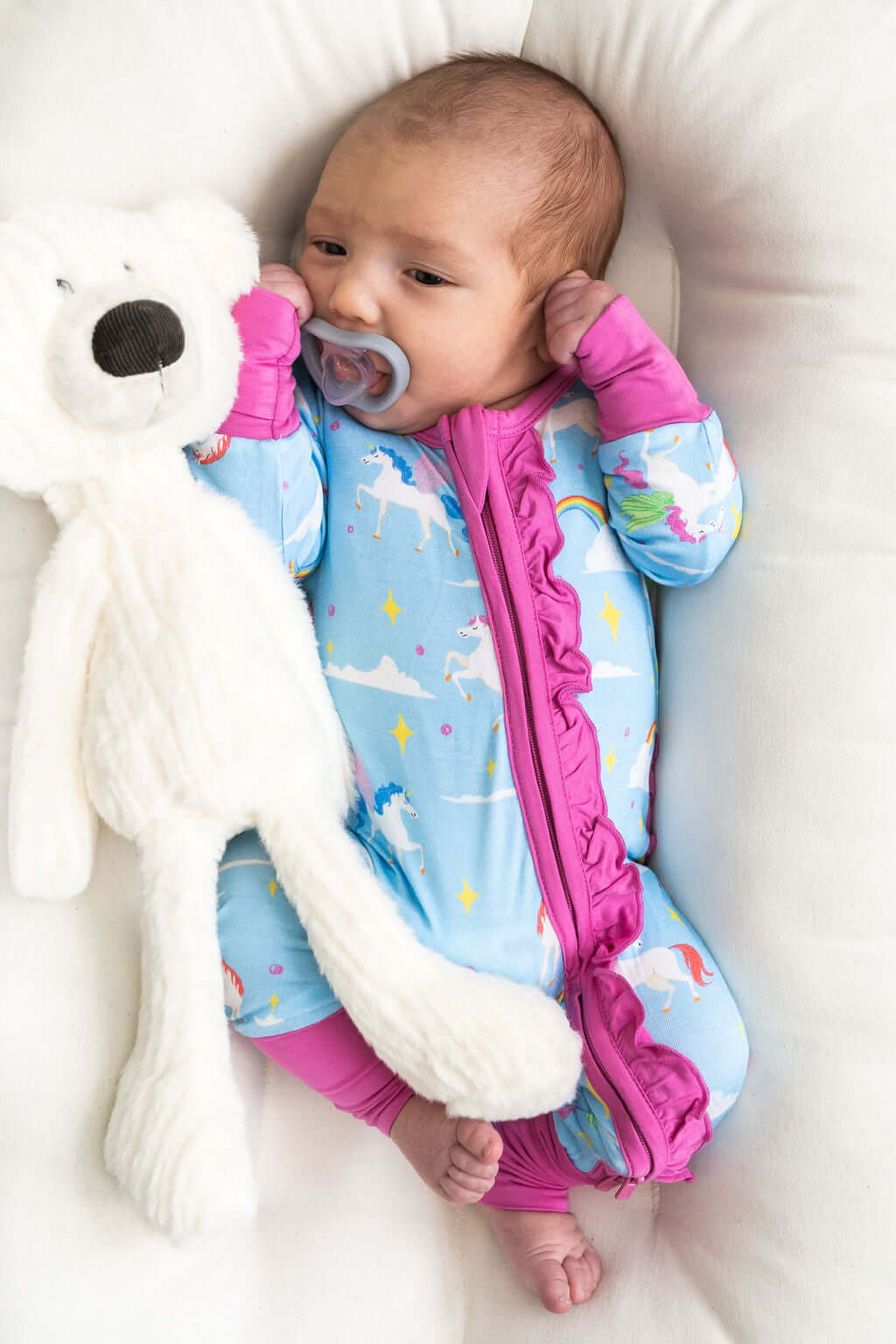 Sage Bamboo Ruffle Convertible Footie | Milk & Baby