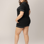 Clea Bamboo Short Sleeve Pajama Set | Black | Milk & Baby