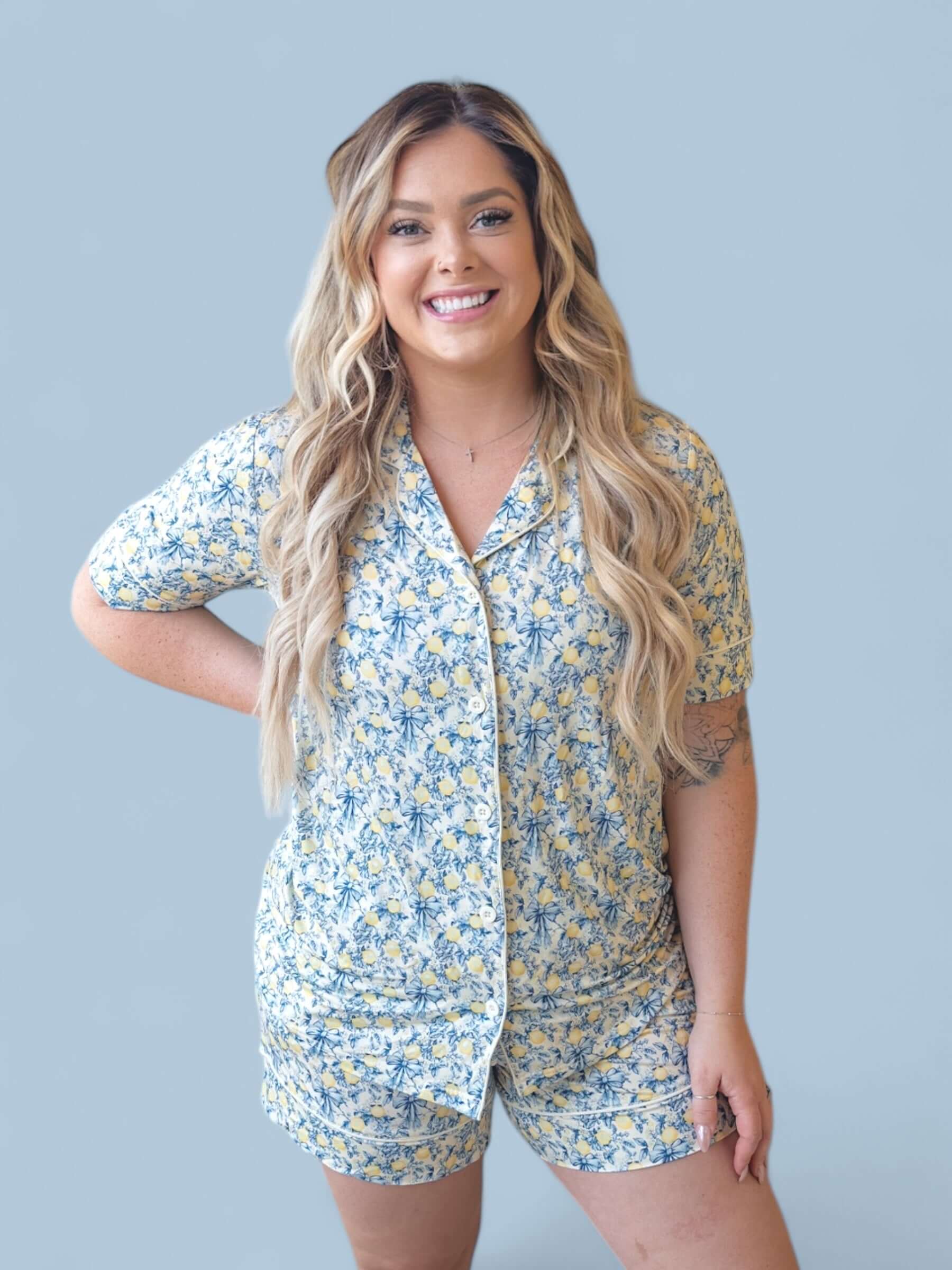 VINTAGE CITRUS TOILE WOMEN’S DREAM SHORT SET | Milk & Baby