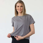 Abigail Short Sleeve Nursing T-Shirt | Dark Gray | Milk & Baby