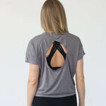 Abigail Short Sleeve Nursing T-Shirt | Dark Gray | Milk & Baby