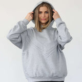 Isabella Ultra Soft Oversized Nursing & Pregnancy Hoodie (Heather Grey) | Milk & Baby