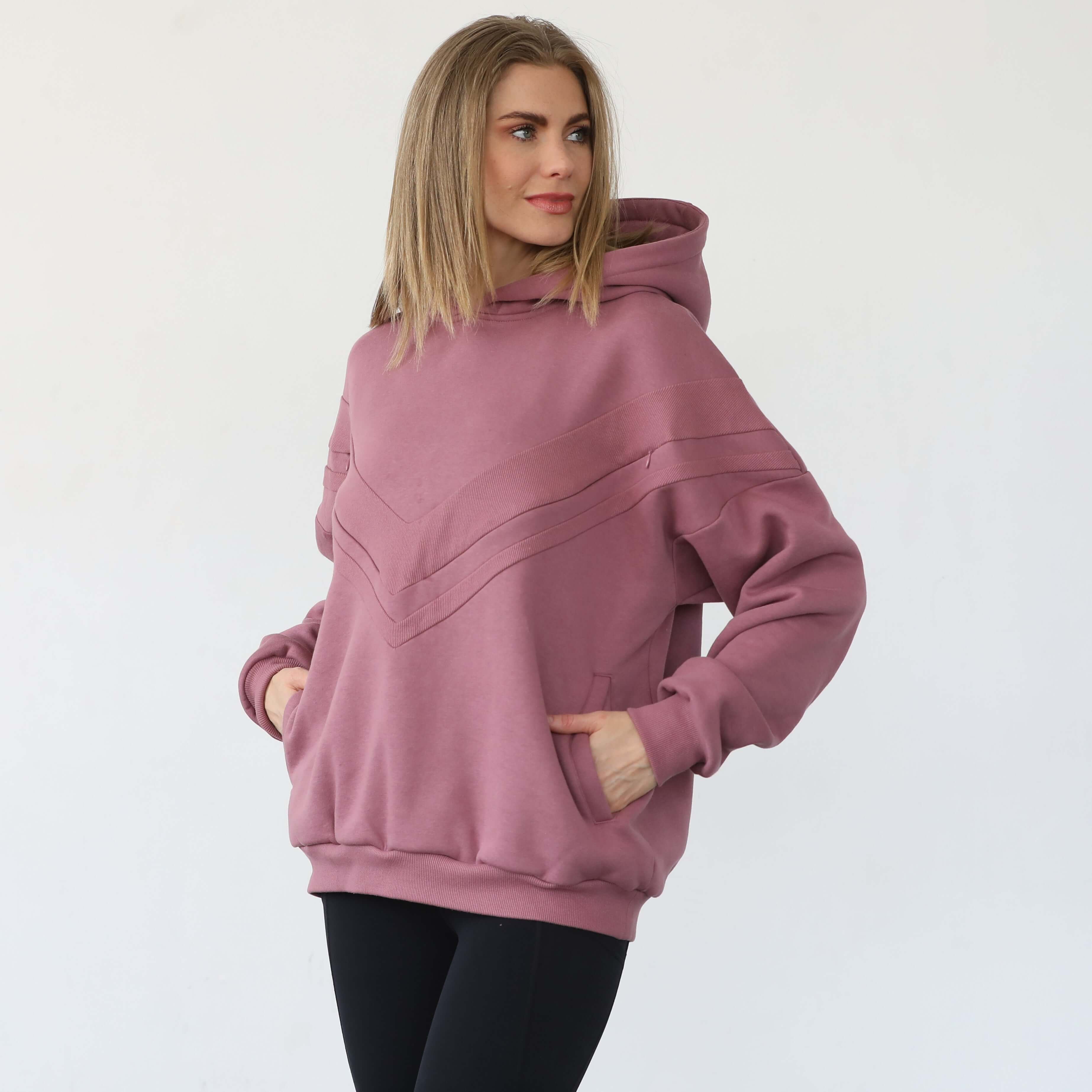 Isabella Ultra Soft Oversized Nursing & Pregnancy Hoodie (Mauve Smoke) | Milk & Baby