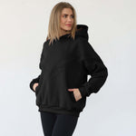 Isabella Ultra Soft Oversized Nursing & Pregnancy Hoodie (Noir) | Milk & Baby