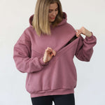Isabella Ultra Soft Oversized Nursing & Pregnancy Hoodie (Mauve Smoke) | Milk & Baby