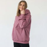 Isabella Ultra Soft Oversized Nursing & Pregnancy Hoodie (Mauve Smoke) | Milk & Baby