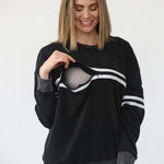 Celine Slouchy Nursing Pullover | Faded Black | Milk & Baby