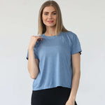 Abigail Short Sleeve Nursing T-Shirt | Pacific Blue | Milk & Baby
