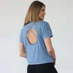 Abigail Short Sleeve Nursing T-Shirt | Pacific Blue | Milk & Baby