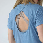 Abigail Short Sleeve Nursing T-Shirt | Pacific Blue | Milk & Baby