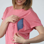 Abigail Short Sleeve Nursing T-Shirt | Sugar Coral | Milk & Baby
