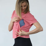 Abigail Short Sleeve Nursing T-Shirt | Sugar Coral | Milk & Baby