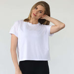 Abigail Short Sleeve Nursing T-Shirt | Blanc | Milk & Baby