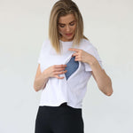 Abigail Short Sleeve Nursing T-Shirt | Blanc | Milk & Baby